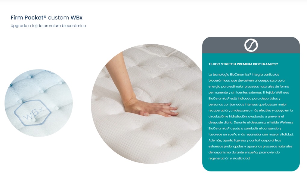 Colchón WBX FIT® de Muelles Ensacados | Recuperación Bioactiva y Descanso Premium - Imagen 4